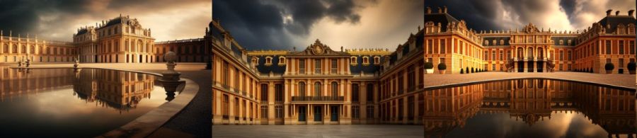 Chateau de Versailles Versailles Frankreich: Ein pr&auml;chtiger Palast, der als Sitz des franz&ouml;sischen K&ouml;nigs und als Symbol f&uuml;r die Macht Frankreichs gilt.