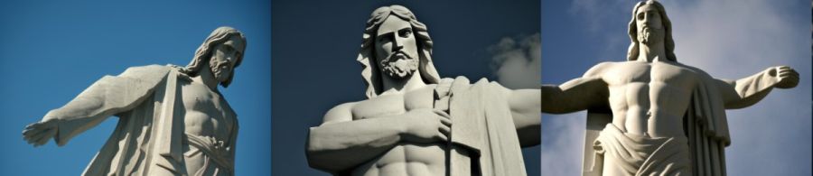 Christus der Erloser-Statue Rio de Janeiro Brasilien: Eine 30 Meter hohe Statue auf einem Berg &uuml;ber Rio de Janeiro, die Christus darstellt. (c) 2023 Midjourney AI, Lizenz: CC BY-NC 4.0