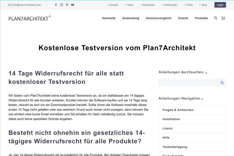Kostenlose Testversion vom Plan7Architekt