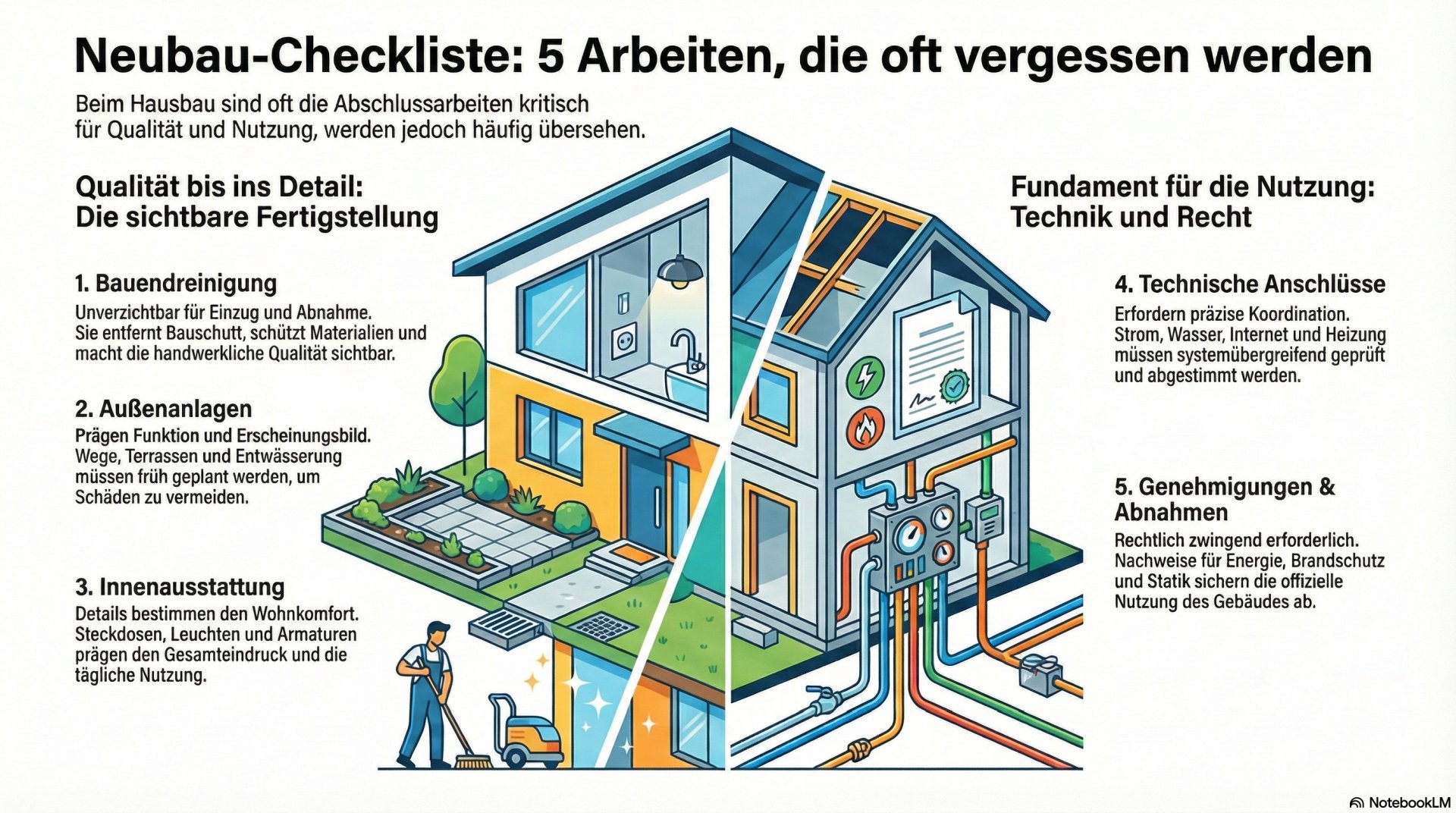 Neubau-Checkliste: 5 Arbeiten, die oft vergessen werden