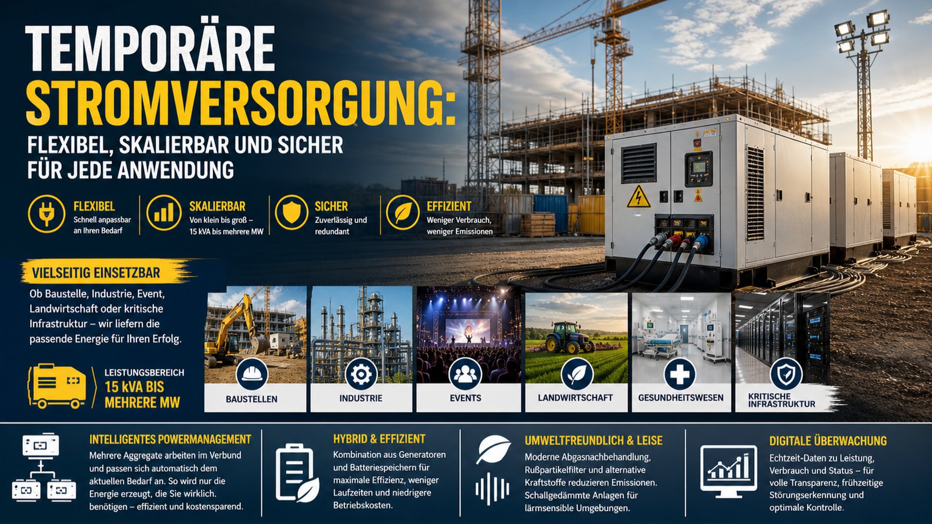 Tempor&auml;re Stromversorgung: Flexibel, skalierbar und sicher f&uuml;r jede Anwendung