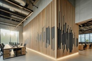 Akustikpaneele im Flur: Moderne Optik trifft auf perfekte Raumakustik - Bild: BauKI / BAU.DE Akustikpaneele im Flur: Moderne Optik trifft auf perfekte Raumakustik - Bild: BauKI / BAU.DE