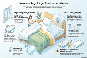 Matratzen richtig pflegen und sch&uuml;tzen: Langlebigkeit durch clevere Ma&szlig;nahmen - Bild: BauKI / BAU.DE