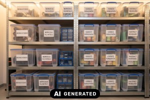Keller optimal organisieren und Stauraum schaffen - Bild: KI-generiert / BAU.DE Keller optimal organisieren und Stauraum schaffen - Bild: KI-generiert / BAU.DE