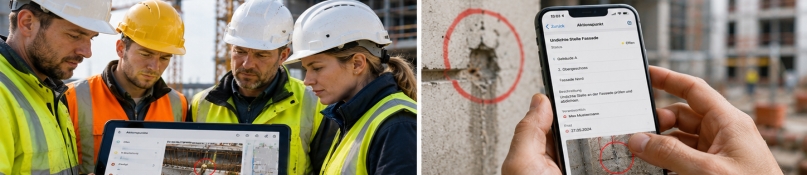 Aktionspunkte auf der Baustelle digital erfassen und sicher nachverfolgen Aktionspunkte auf der Baustelle digital erfassen und sicher nachverfolgen
