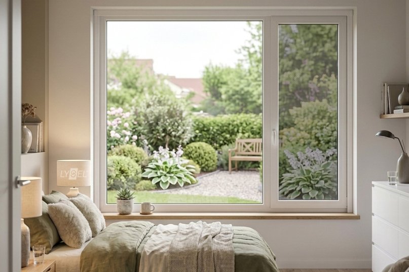 Insektenschutz nach Ma&szlig;anfertigung sorgt f&uuml;r ruhige N&auml;chte im Schlafzimmer.