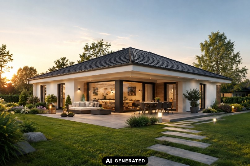 Bungalow planen: Ebenerdiges Wohnen auf einer Ebene