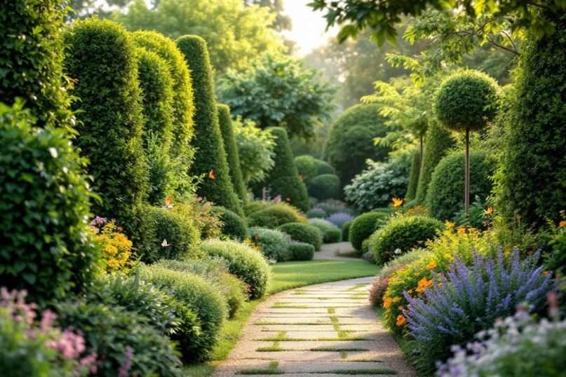 Die Lorbeerkirsche, botanisch als Prunus laurocerasus bekannt, ist eine immergr&uuml;ne Pflanze, die in vielen G&auml;rten und Parks als Hecke oder Solit&auml;rpflanze verwendet wird.