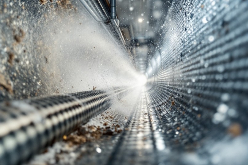 Die Hochdrucksp&uuml;lung ist ein Verfahren zur Reinigung von Rohrleitungen, Kan&auml;len und Oberfl&auml;chen mittels eines starken Wasserstrahls, der mit hohem Druck durch spezielle D&uuml;sen gepresst wird.