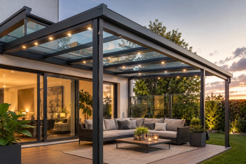 Glas-Aluminium-Konstruktionen: Beleuchtung mit LED Spots
